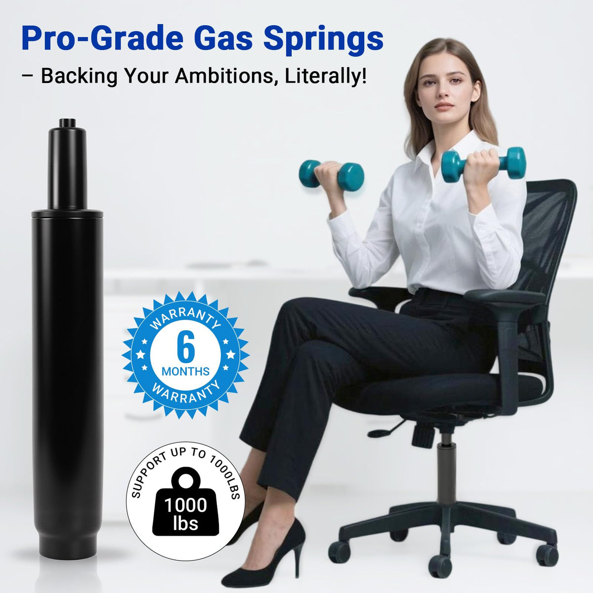 11-16.5 Inches Office Chair Gas Cylinder Replacement Kit, TOP-ACTIVATED
