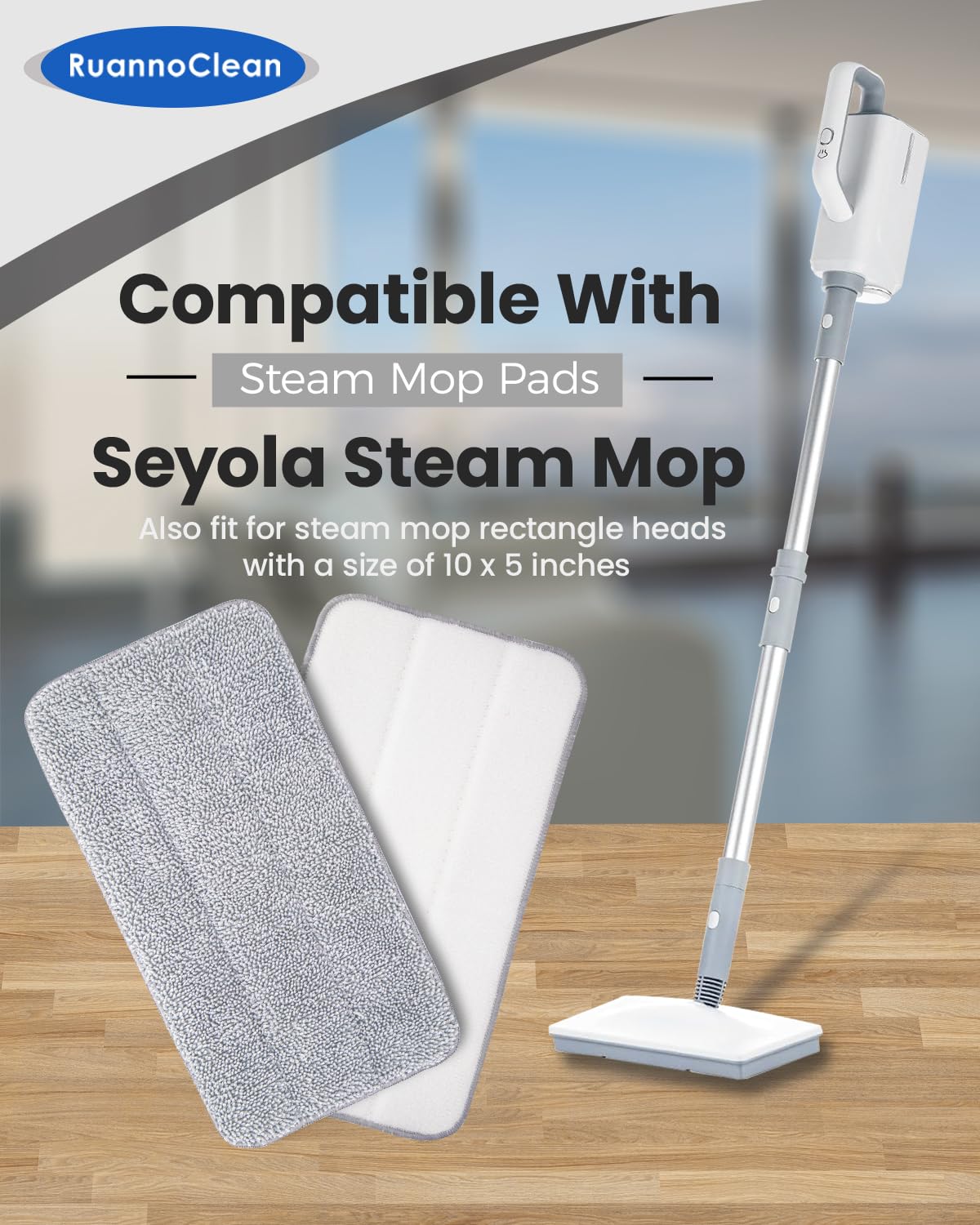 RuannoClean 6 Pack Steam Mop Pads Compatible with FEPPO/FODFINU Steam Mop