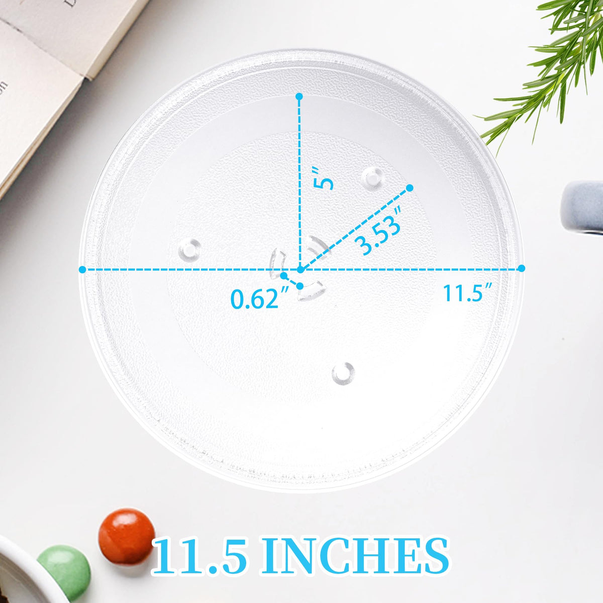 11.5" Universal Microwave Plate Replacement Glass Turntable| Fits LG, GE, Panasonic, Frigidaire, Farberware & More