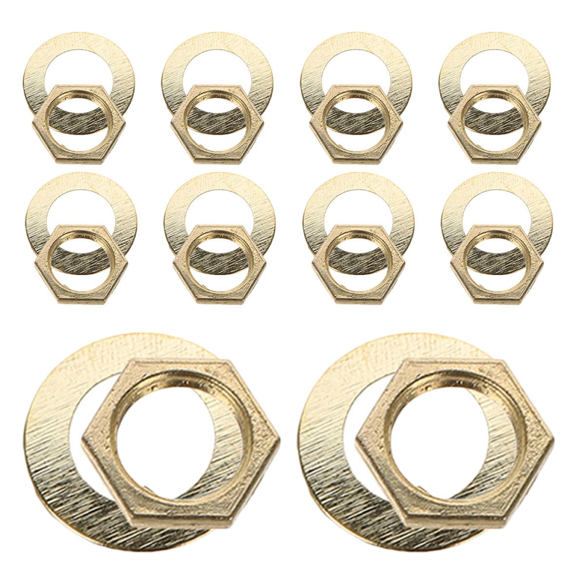 GOOHOCHY Quartz Clock DIY Fittings Nut and Washer Kit Clock Movement Parts for Wall Repair Assembly and Replacement 10 Nuts 10 Washers