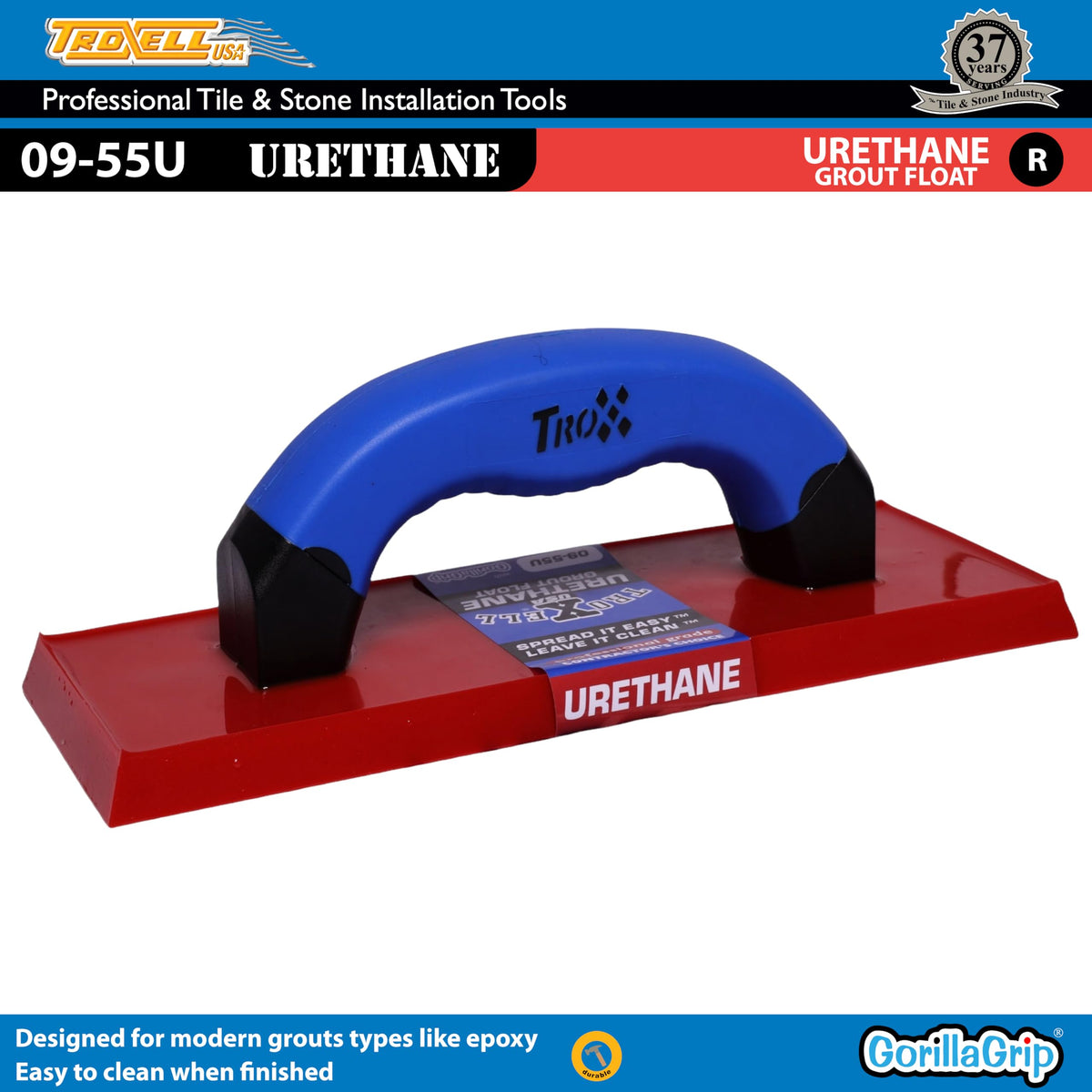 Troxell USA - 4" x 9" Urethane Grout Float with SoftGrip Handle