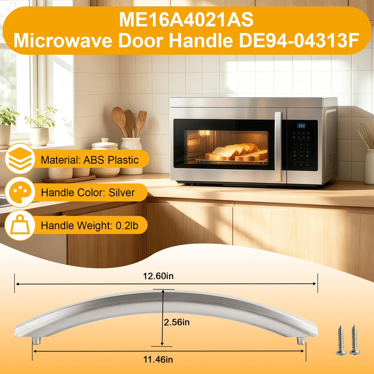 New Upgraded ME16A4021AS Microwave Door Handle, DE