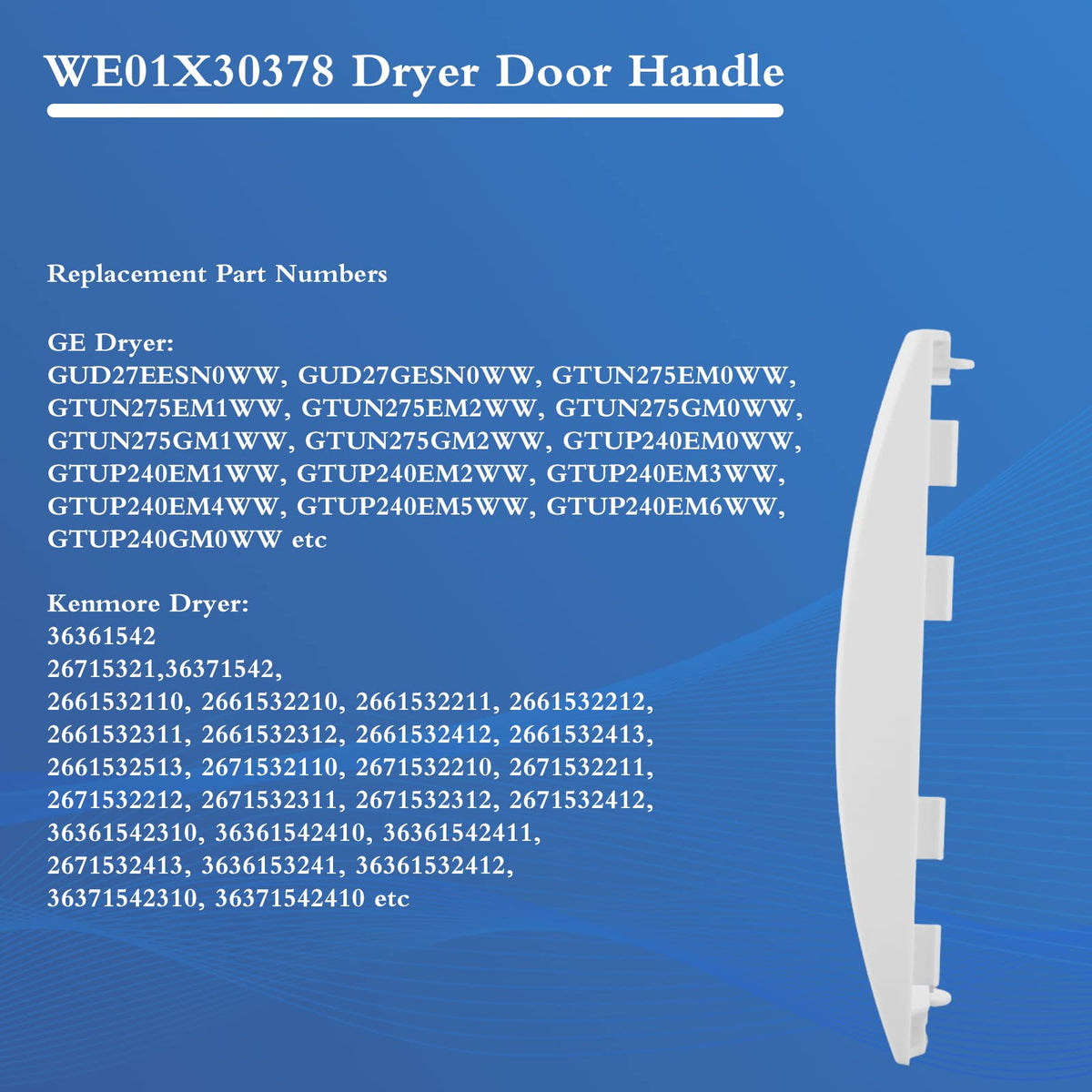 WE01X30378 PS12743305 Dryer Door Handle for GE GUD