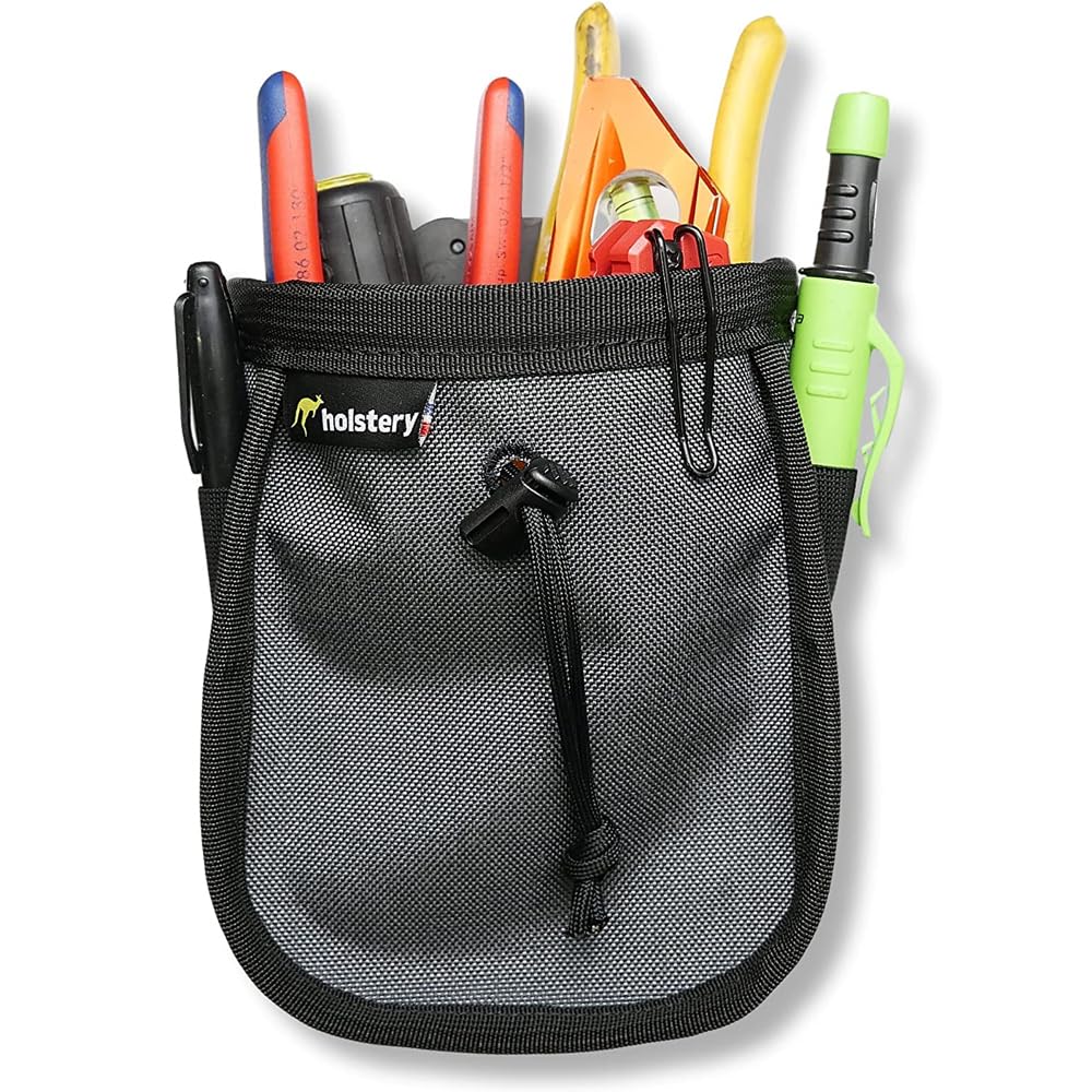 Joey Pouch PRO, Clip-On Tool Belt Bag for Tools, Screws, and Nails - Great for an Electrician, HVAC Tech, Plumber, Carpenter, Contractor, Handy Man, and Any Tradesperson - Metal Clip