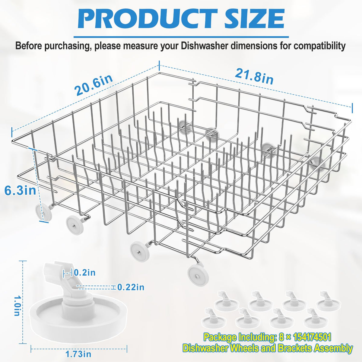 808602302 Dishwasher Rack Replacement for Frigidaire Lower Rack Replacement