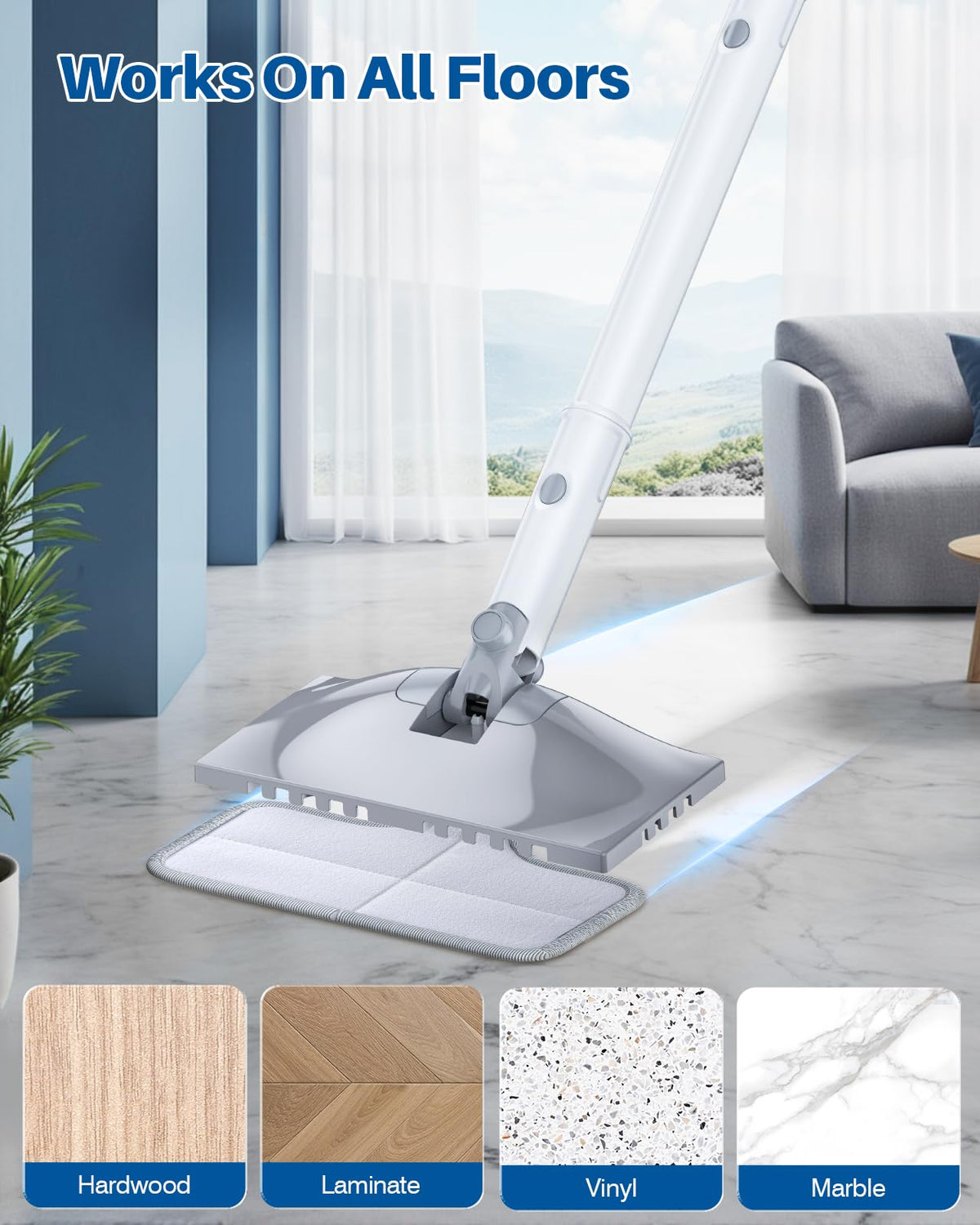 LABIGO 6 Pack Steam Mop Replacement Pads for Multi-Surface Cleaning