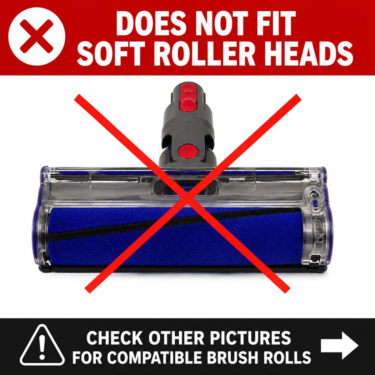 TRUVARO Roller Brush Bar Roll & Brush End Cap Compatible with Dyson V8