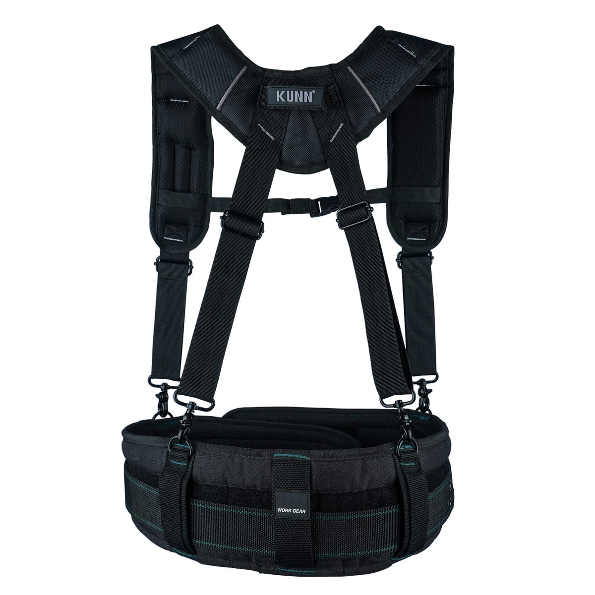 KUNN Tool Belt Suspenders, Padded 4-Point Work Suspender for Men
