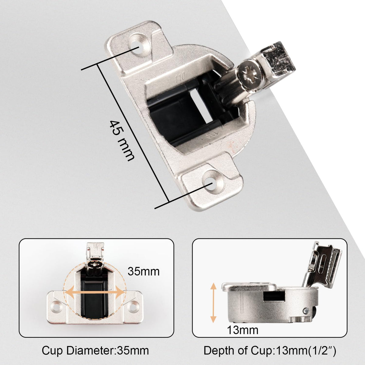 Replacement for Blum 30.310-11.02 Compact 33 Cabinet Hinges, 8-Pack