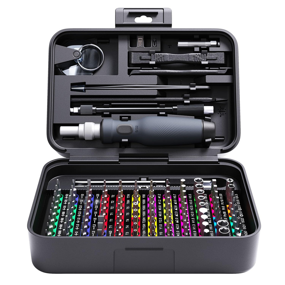 YOYSUN Mini Precision Screwdriver Set with Color-coded Identification, 132 in 1 Micro Magnetic Repair Tool Kits with Storage Box, 108 Bits,Small Manual Screw Driver Toolkits for iPhone/Mac/iPad/Table