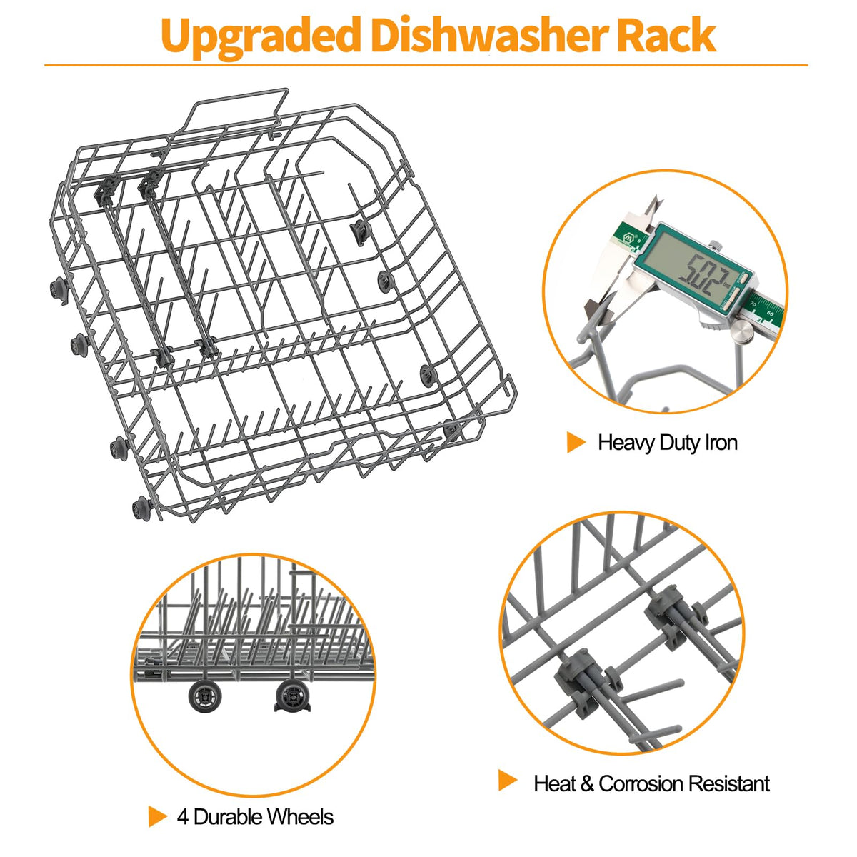 Upgraded 00770545 20007749 Dishwasher Lower Rack R