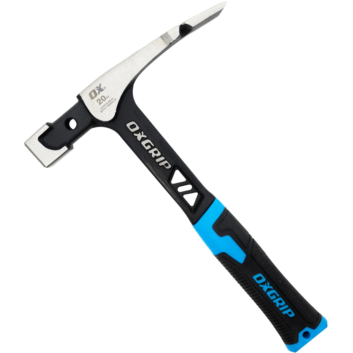 OX Ultrastrike Brick Hammer 20 oz - One-Piece Steel, Anti-Vibration
