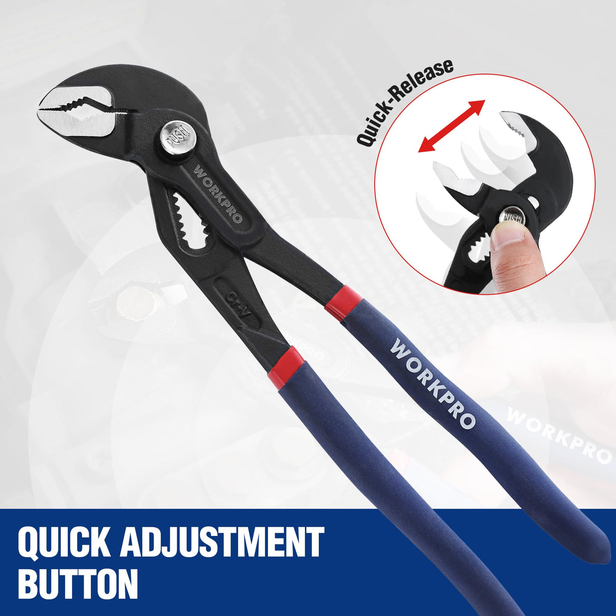 WORKPRO 2 Piece Groove Joint Pliers Set, 7 & 10-Inch Water Pump Pliers