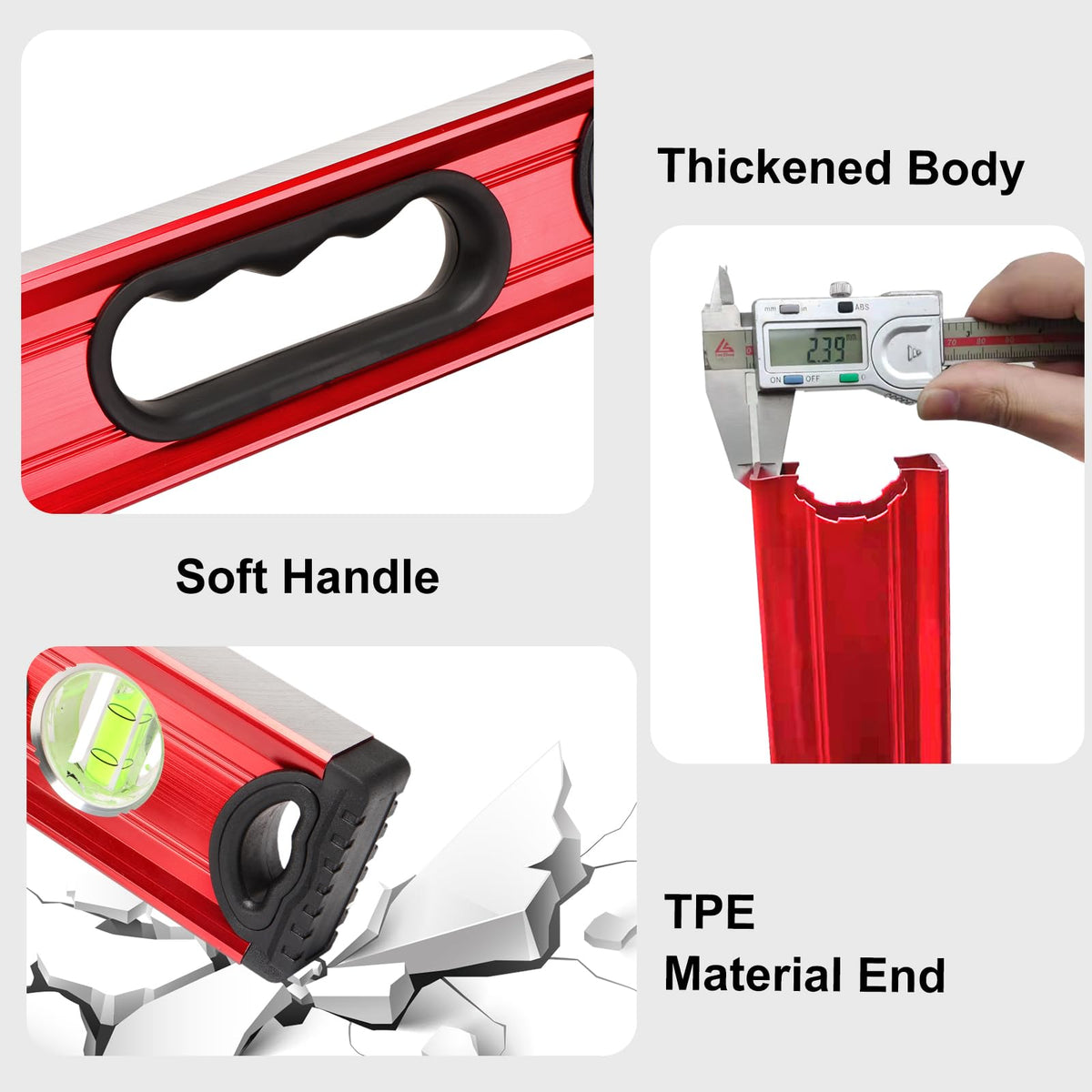 BETHEL 24Inch Digital Level with LCD Display Magnetic torpedo MeasuringTool
