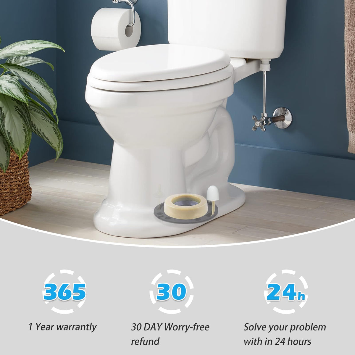 MENNTY Toilet Flange with Wax Ring Kit for 3 or 4 Inch Pipes