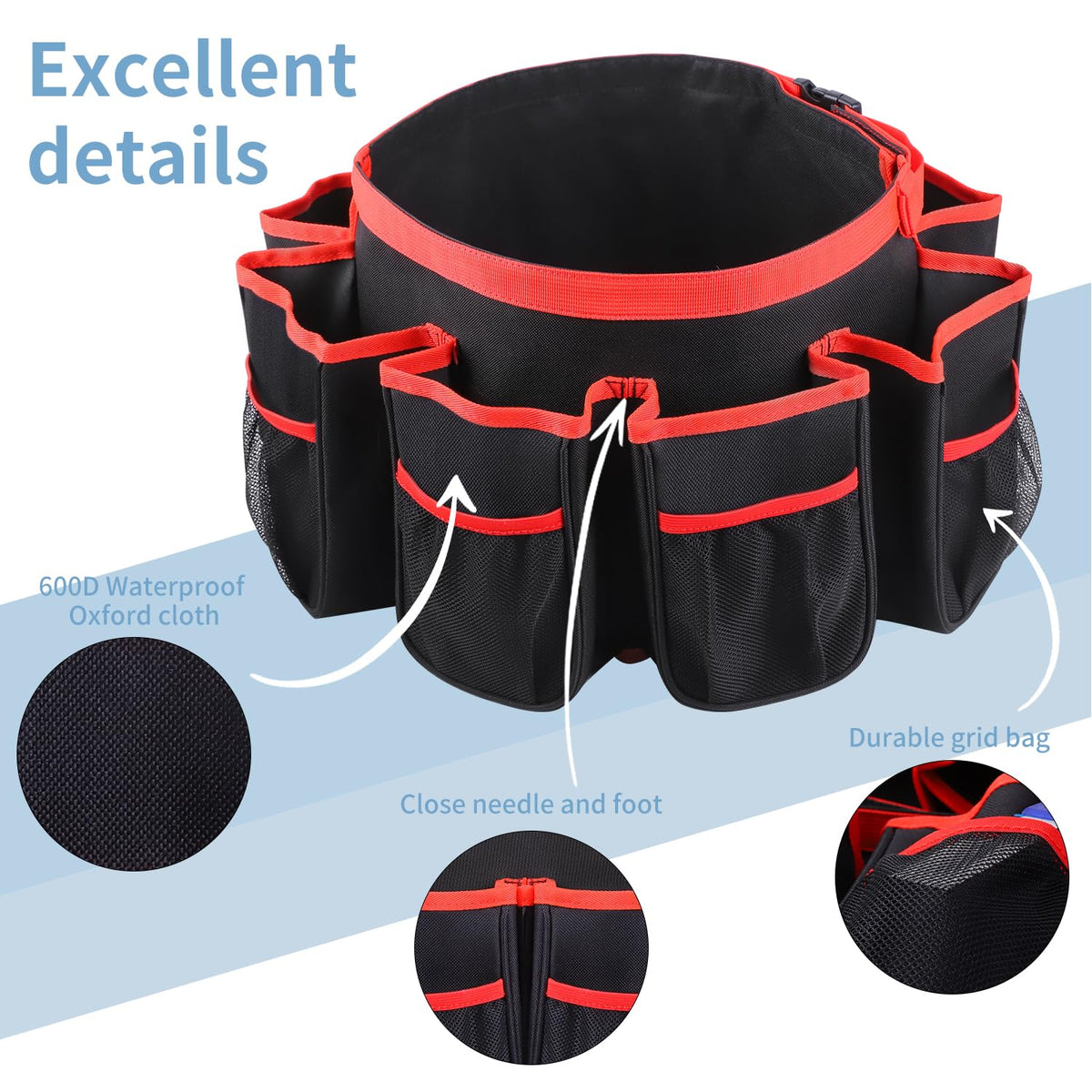 Bucket Cleaning Tool Organizer,Wash Tool Caddy 5-Gallon Organizer for Home