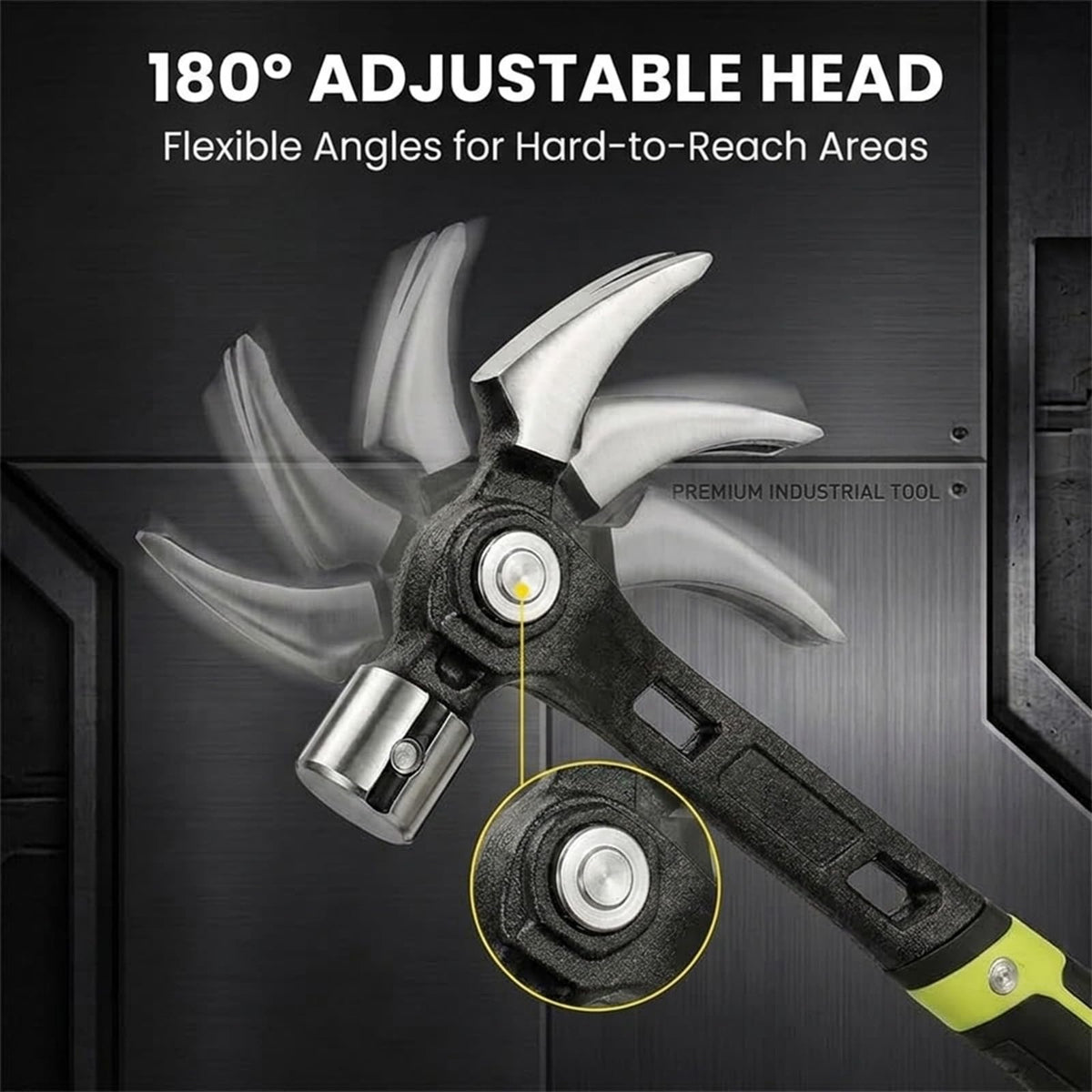 Sakerplus Multifunctional Adjustable Indexing Rip Claw Hammer