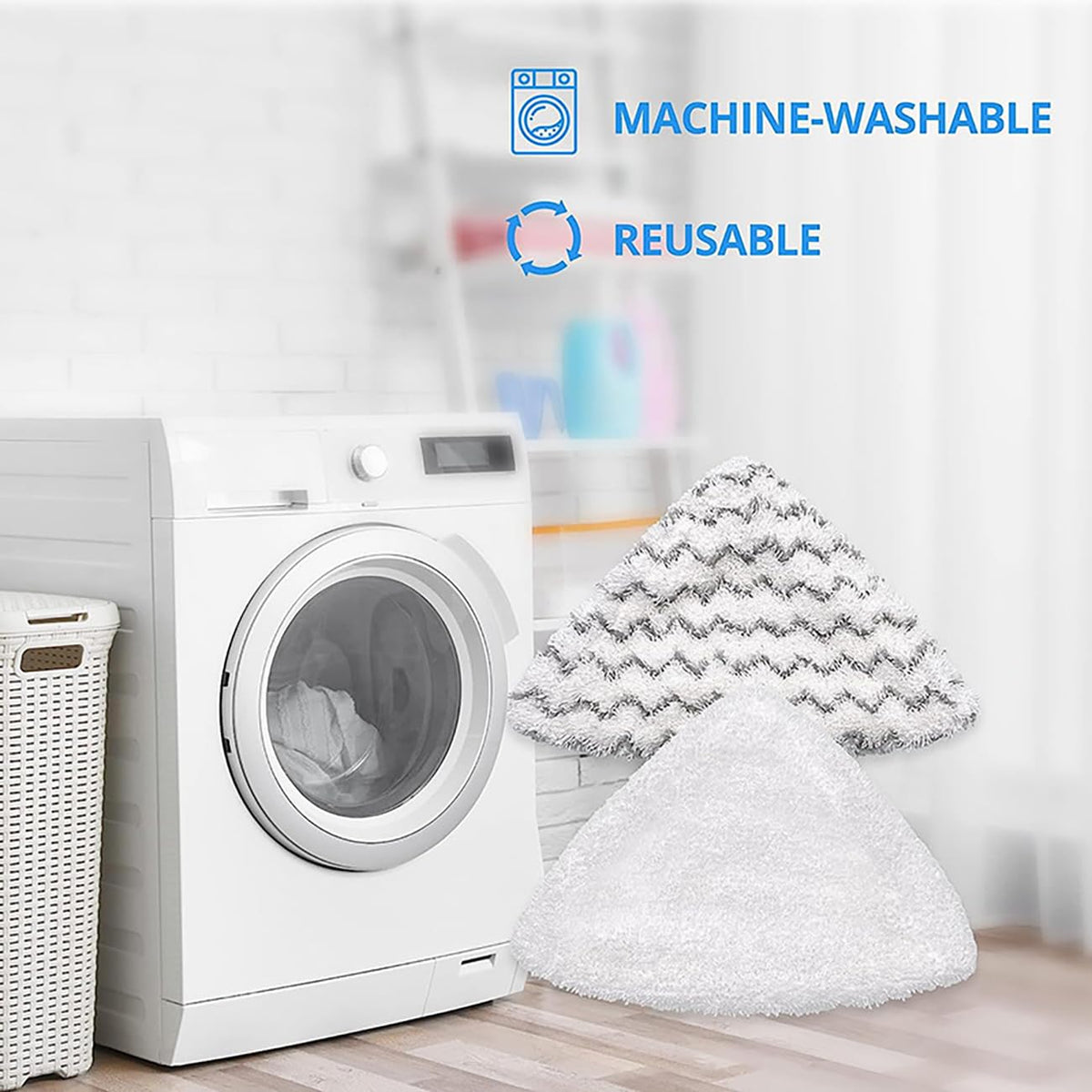 Steam Mop Pads for Bissell Poweredge Lift-Off Powerforce Washable Triangle Steam Replacement Pads 2078 2165 20781 1544Z Reusable (3 Soft + 3 Scrubby)