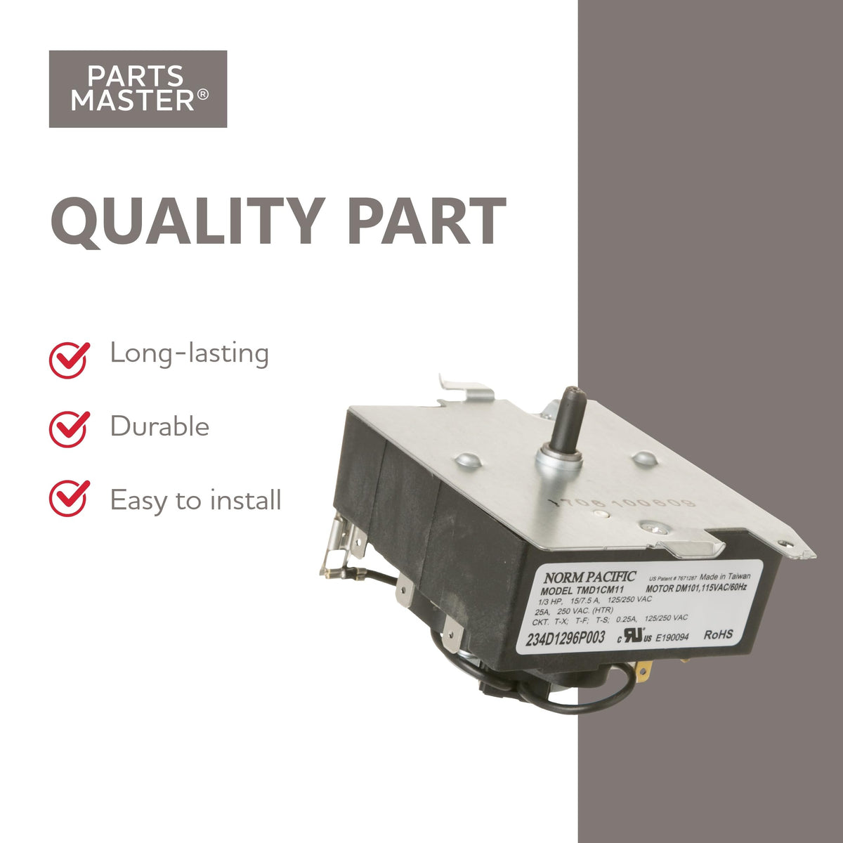 Parts Master Replacement for GE/Hotpoint Dryer Tim