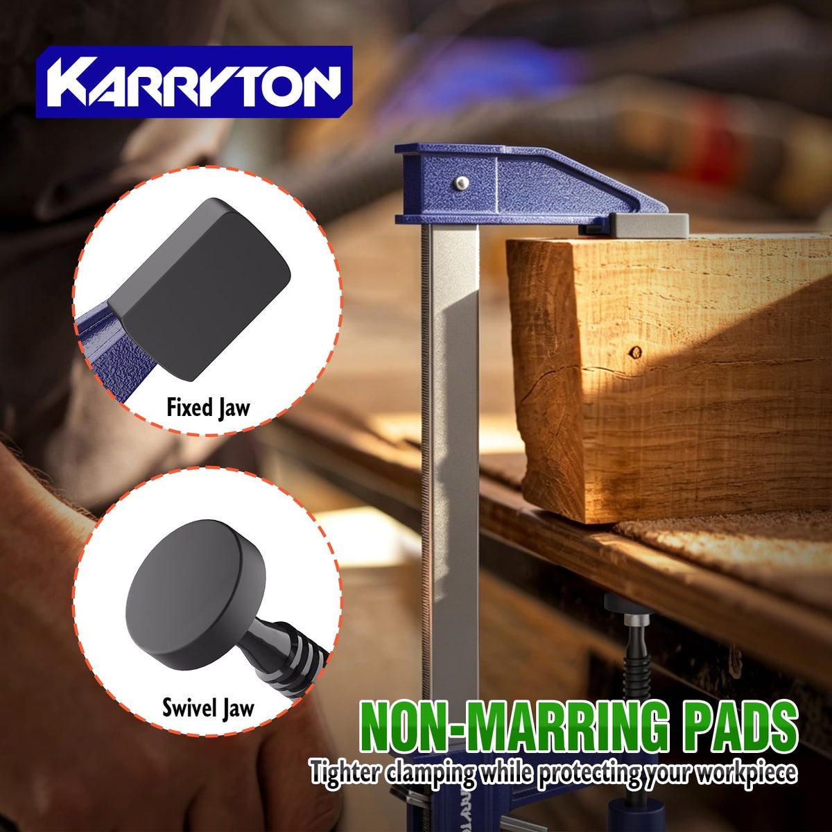 KARRYTON 6PCS Steel Bar Clamps Set (4-Pack 6-Inch & 2-Pack 12-Inch)