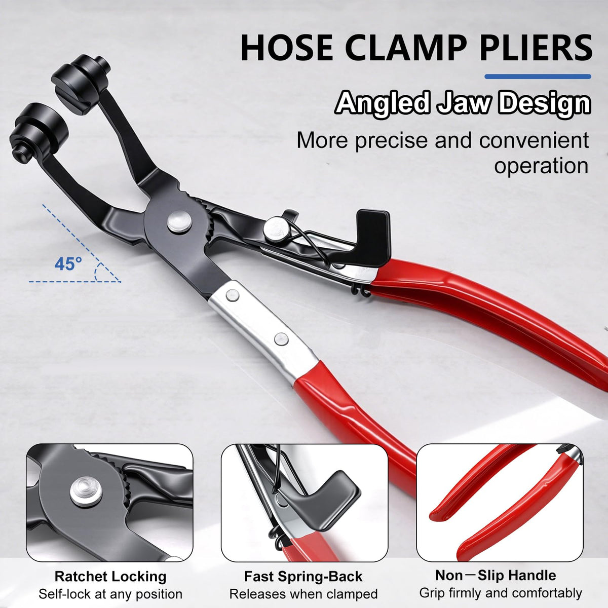 Tnisesm 370PCS 6-25mm Spring Band Hose Clamps Assortment kit with Hose Clamp Plier, Constant Tension Hose Clamps for Fuel Lines, Silicone Vacuum Hoses, Water Pipe, Low-Pressure Air Clips