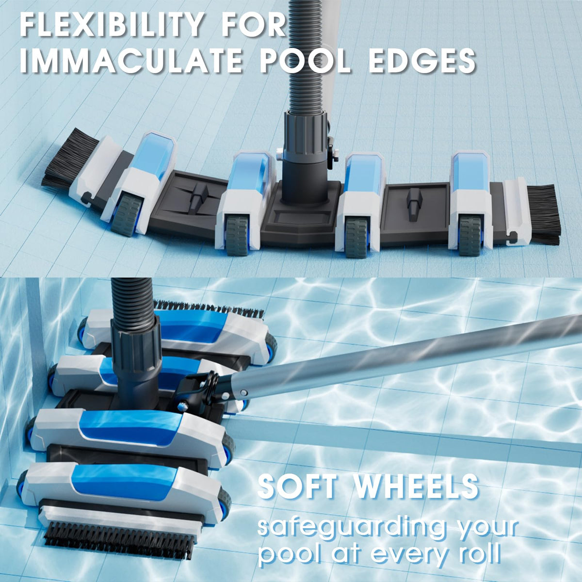 4LB Weighted Pool Vacuum Head,17.5in Extra-Wide,Directional-Control Handle
