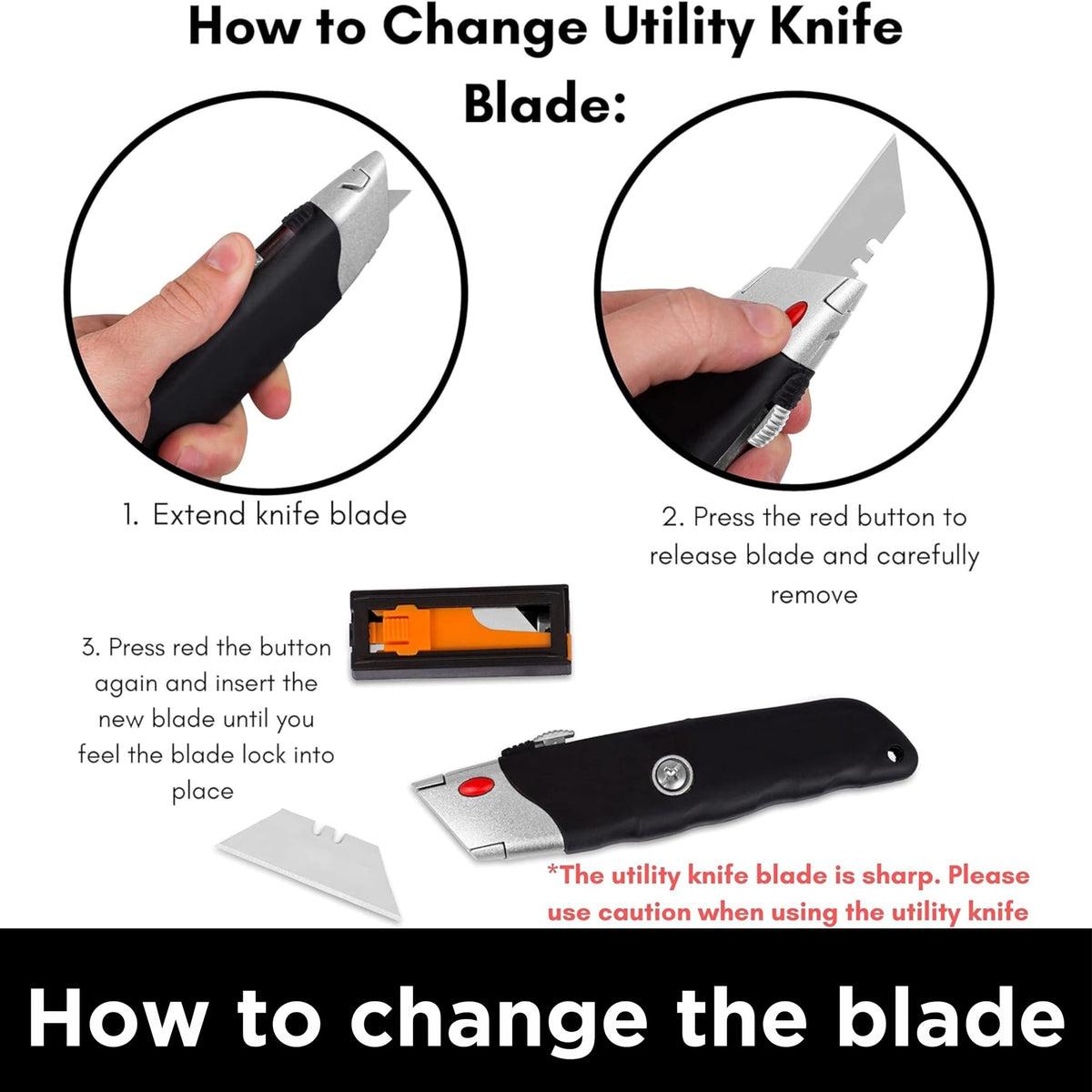 INTERNET'S BEST Premium Utility Knife Set, Retractable Box Cutter with Rubber Handle, Heavy-Duty Cutting for Cardboard, Carpet, Plastic, Retractable Blade, Includes 2 Razor Knives & Extra Blades