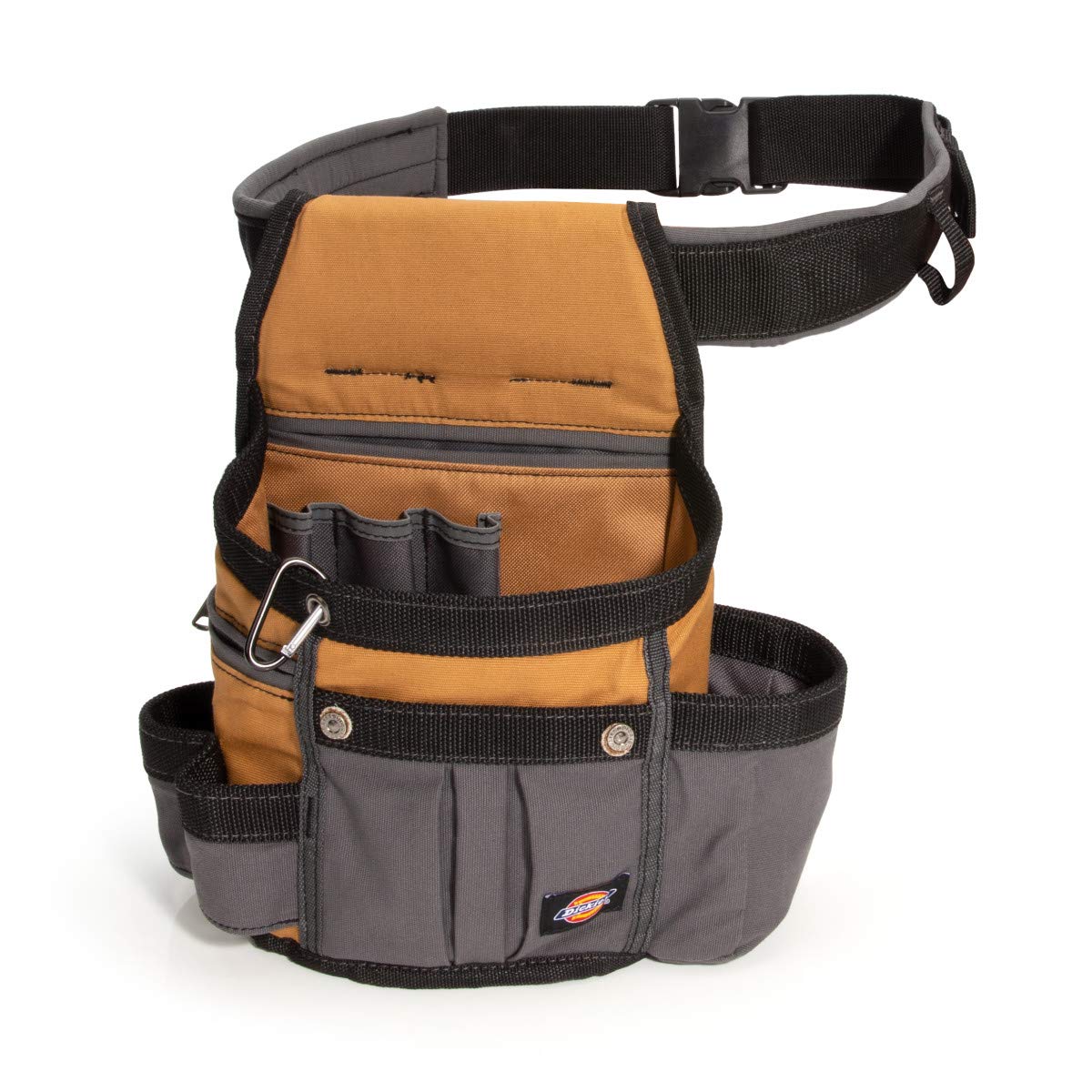 Dickies 8-Pocket Padded Tool Belt/Utility Pouch, Adjustable 3-Inch Belt, Durable Canvas Construction, Tan/Grey