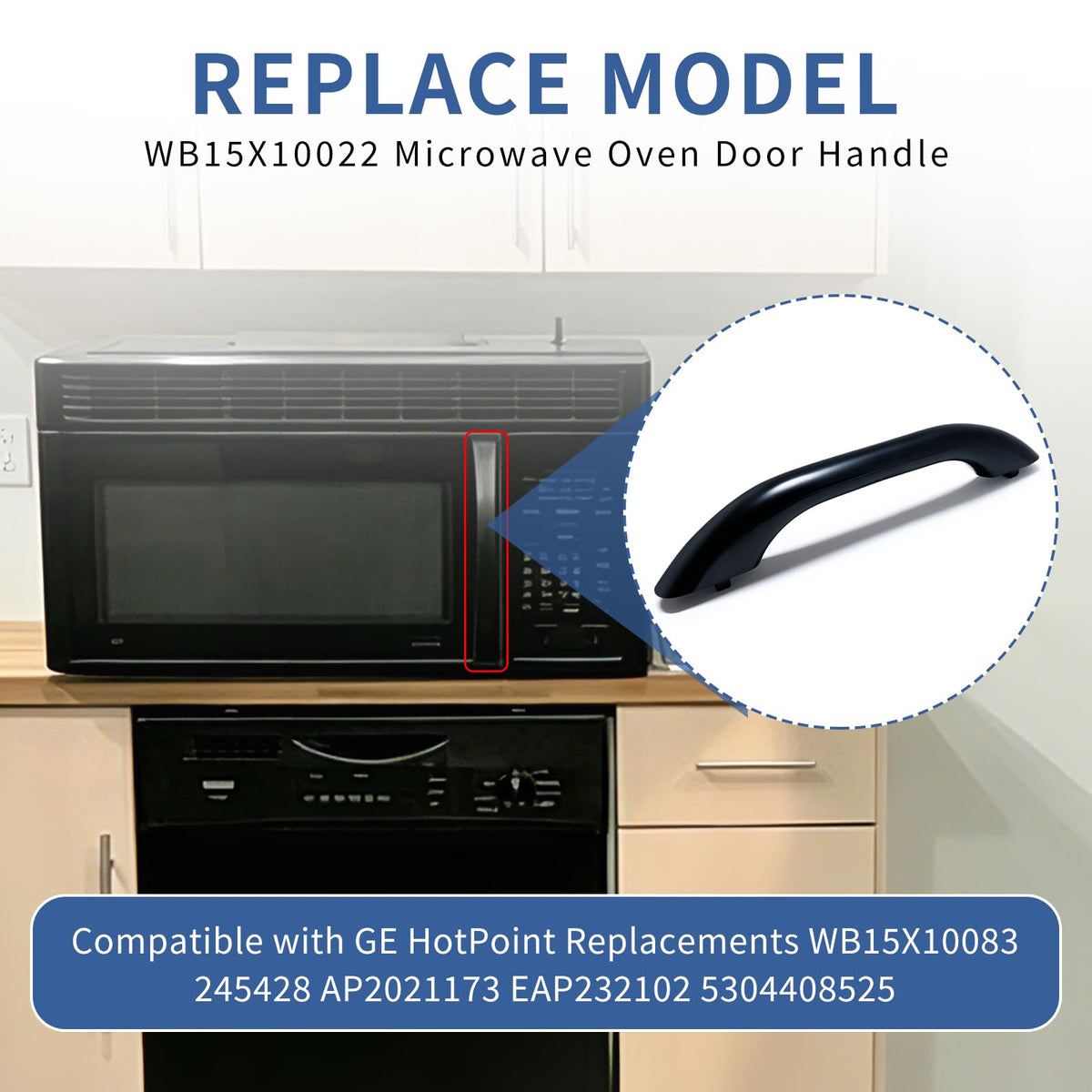 WB15X10022 Microwave Oven Door Handle Compatible w