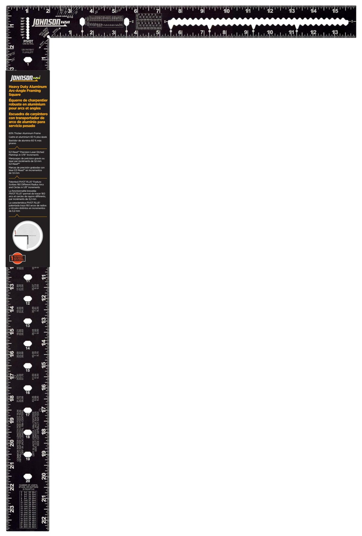 Johnson Level & Tool CS7HD 16" x 24" Heavy Duty Arc-Angle Framing Square