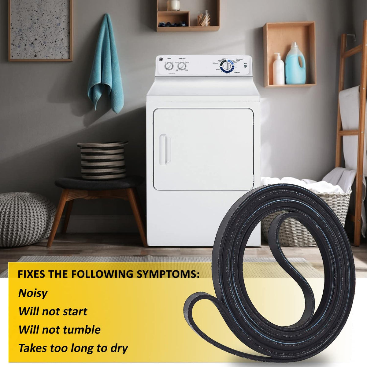 Seentech 341241 Dryer Drum Belt Compatible with Whirlpool Kenmore Roper