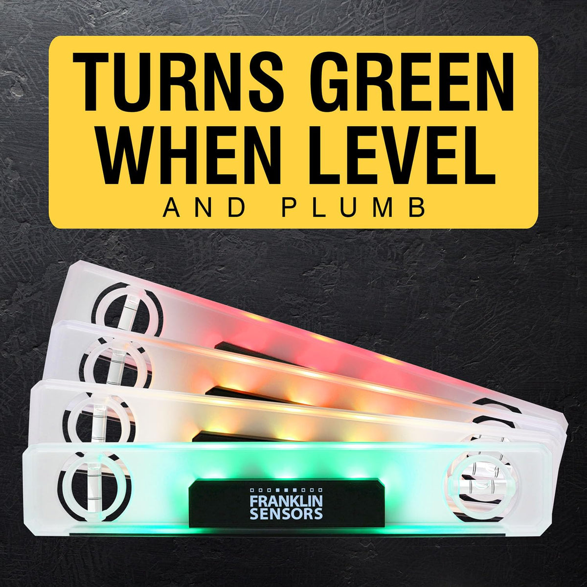 Franklin Sensors Light Level, Turns Green When Level, Magnetic Leveler