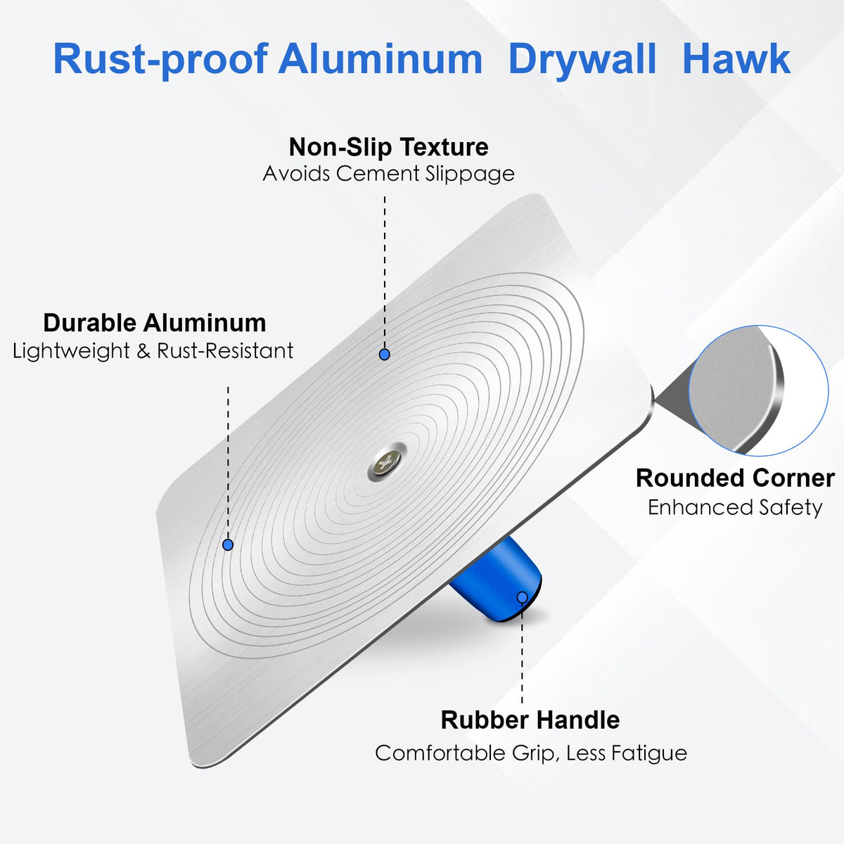 Konvixon 2PCS Drywall Hawk and Trowel Set, Stucco Tools for Plaster Mortar