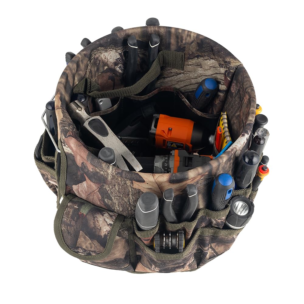 Bucket Boss - Camo Bucketeer Bucket Tool Organizer (Fits 5 Gallon Bucket), Bucket Organization (85030), Mossy Oak Camo