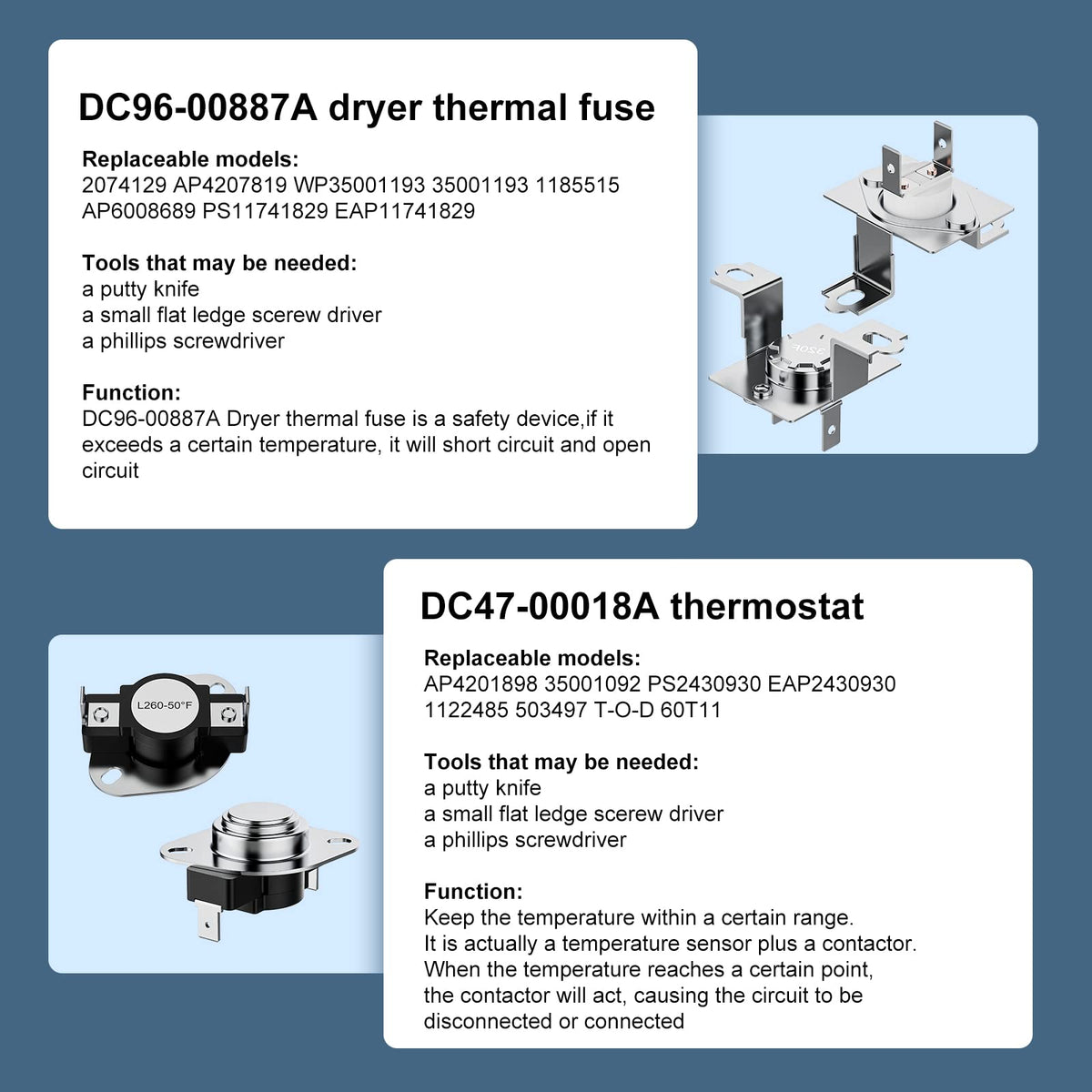 DC97-14486A Heating Element Dryer Replacement Compatible with Samsung dryer