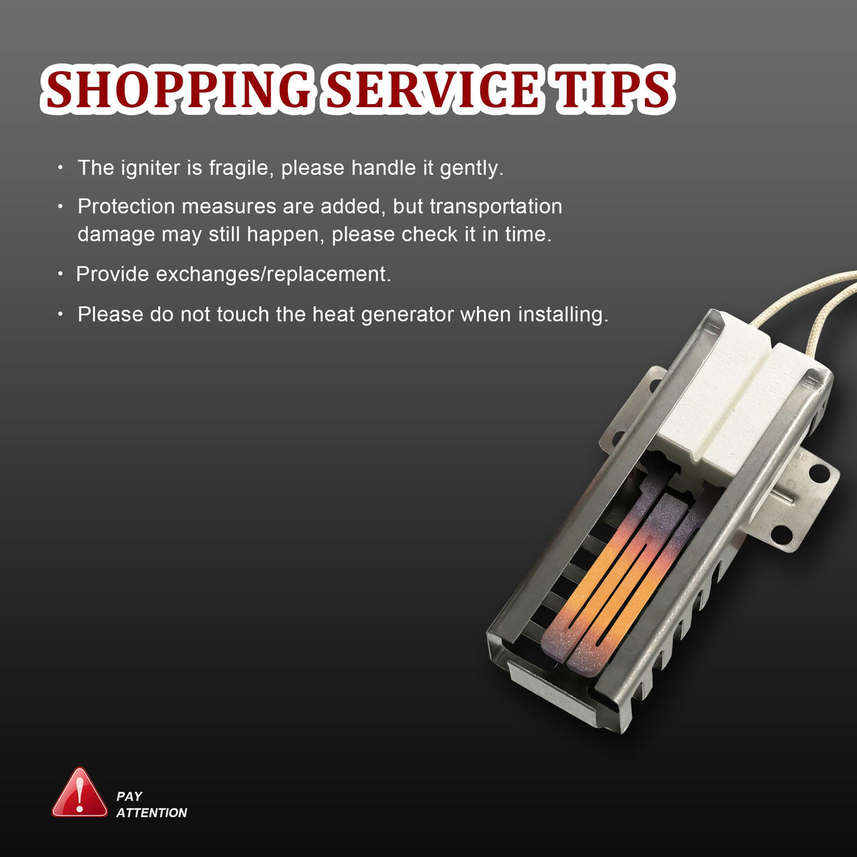 GEIparts WB13K21 Oven Igniter for Gas Stove, Replacement Parts for Range, Replace 5303935066, WB13K0021, WB13T10045, WB13K10026, IG9998, 501A, PS231280, AP2020569 Ignitors
