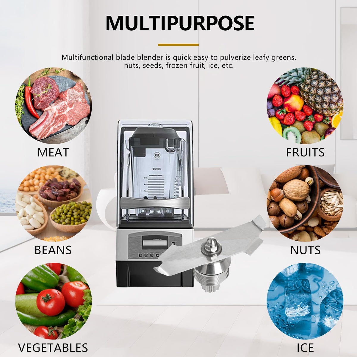 15990 Advance Blade Assembly Replacement Compatible with Vitamix The Quiet One VM0145, BarBoss and Blending Station Advance, Fits 32 oz & 48 oz Advance Containers