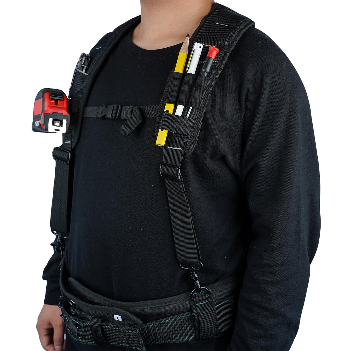 KUNN Tool Belt Suspenders, 3-Points Construction Suspender for Men