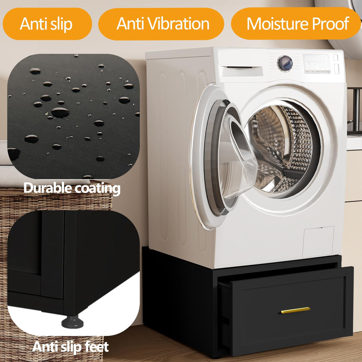 2 Pack Laundry Pedestal Heavy Duty Metal Washer an