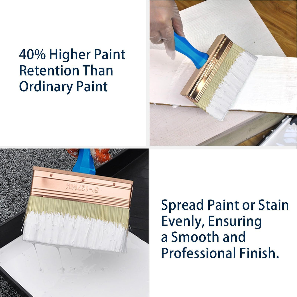 King Origin Deck Stain Brush, 3 Pack Thick Paint Brush 4" 5" 6"