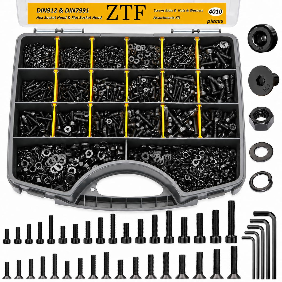 ZTF 4005pcs Metric Screw Assortment, M2 M3 M4 M5 Assorted Screws