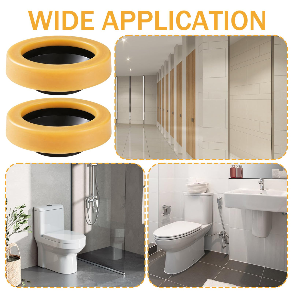 10 Pack Toilet Wax Ring Extra Thick Toilet Bowl Wax Ring Gasket Fits 3-inch and 4-inch Waste Line—Effectively Prevent Gas, Odor and Watertight Leakage Toilet Wax Ring Kit for New Install Re-seat
