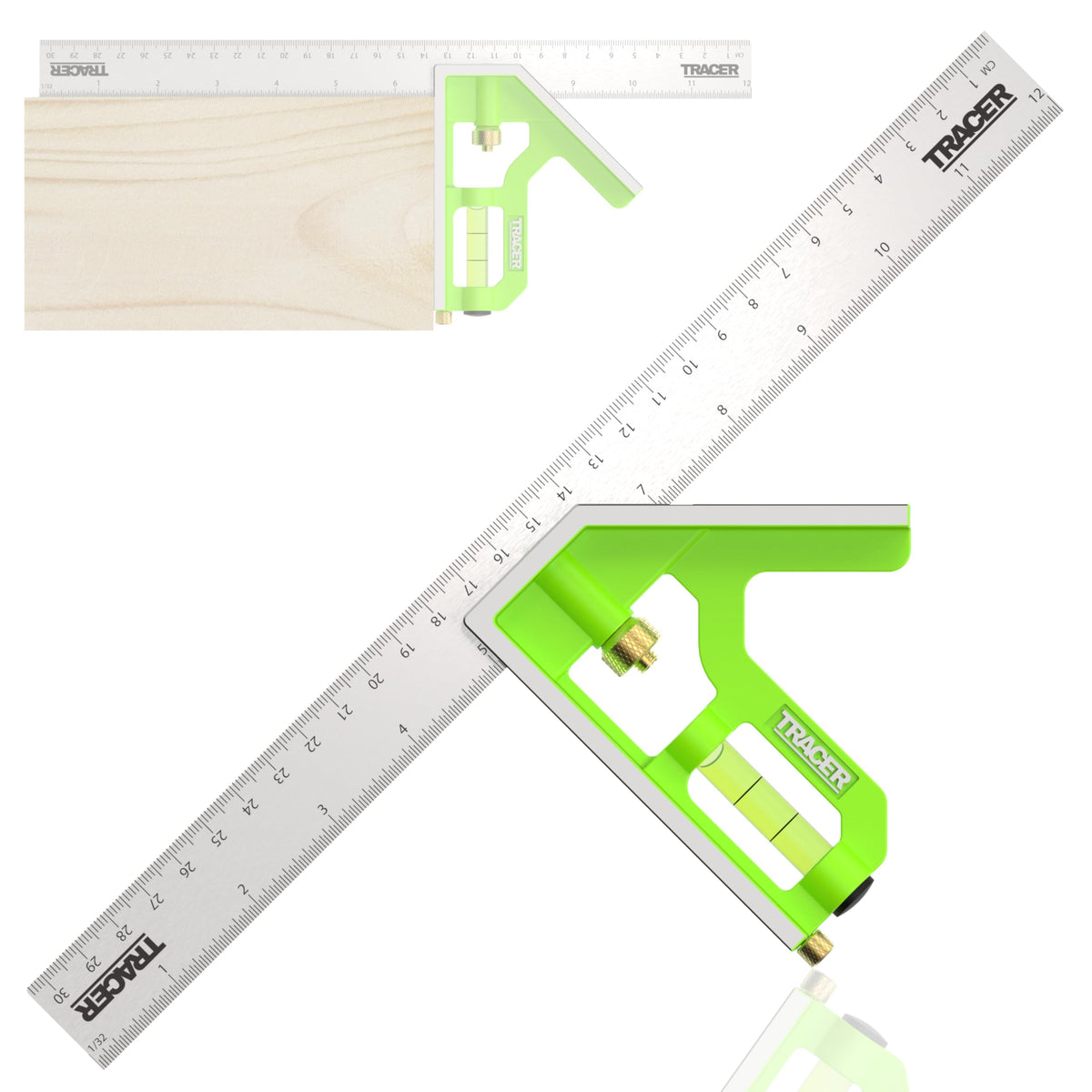 TRACER 12 inch Combination Square with Level and Scribe Tool Combo Square