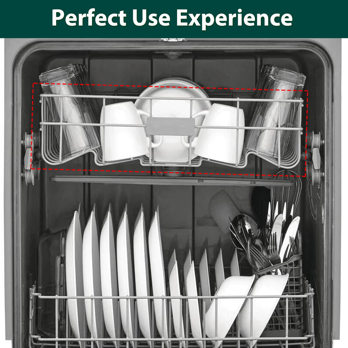 5304535380 Dishwasher Upper Rack Replacement Parts for Frigidaire Dishwasher Upper Basket Drawer Dish Rack Kenmore Crosley FFCD2413US4A FBD2400KB12B FFBD2406NS9B Top Dishrack Tray Assembly 1 Pack