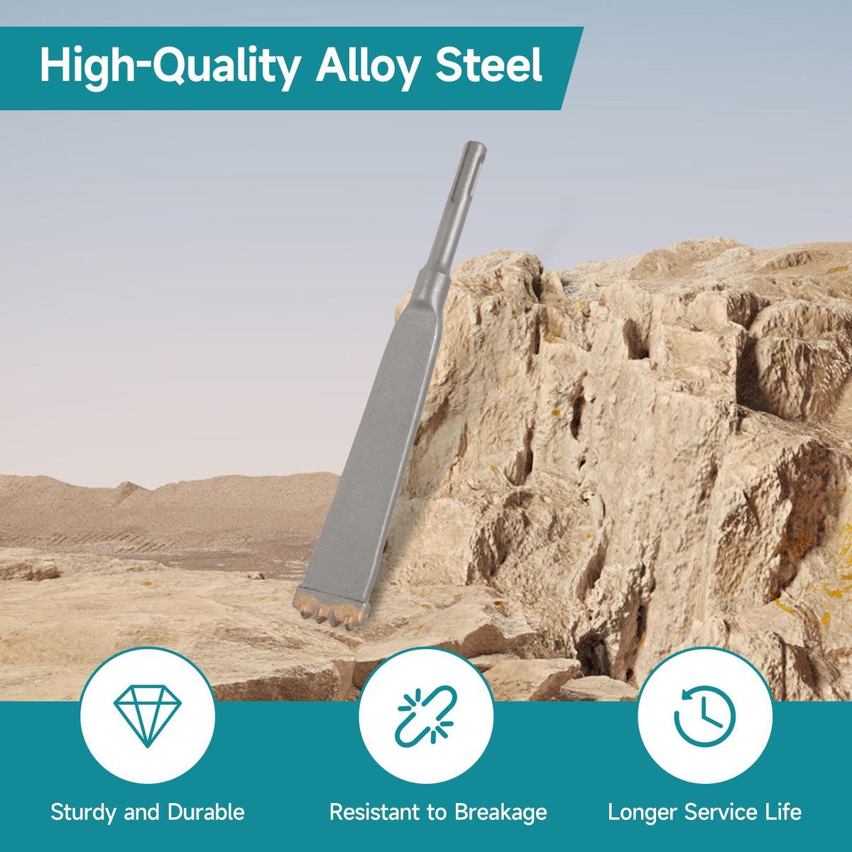 YOSIGHT SDS Plus Shank Four-Tooth Chisel