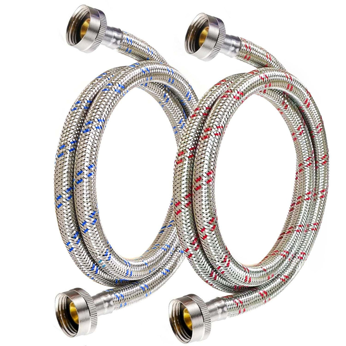 Premium 4 Ft Stainless Steel Washing Machine Hoses