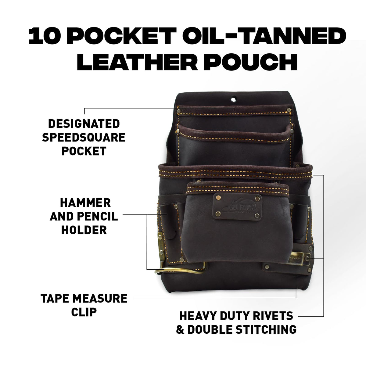 OX Leather Tool Pouch For Carpenters - Holder For Tool Belt Pouch