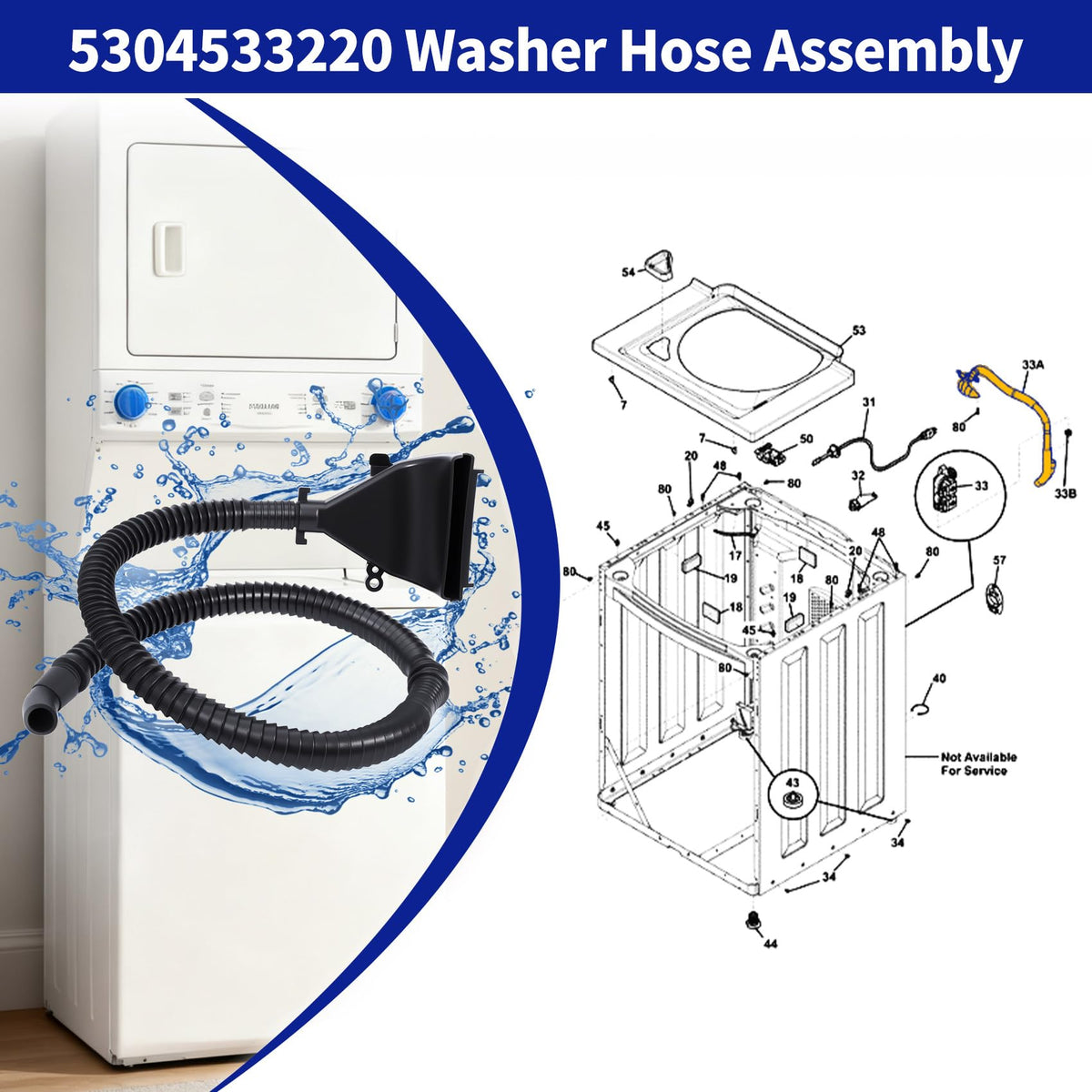 5304533220 Washer Fill Hose Compatible with Frigid