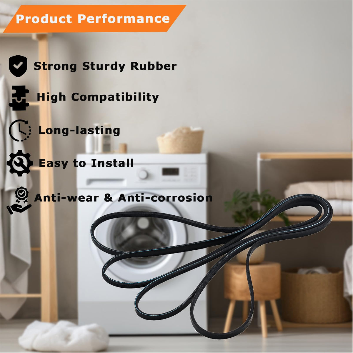 (𝟐𝟎𝟐𝟔 𝐍𝐄𝐖)4400EL2001F Dryer Drum Belt Compatible With Kenmore GE LG Dryer Replacement Part 4400EL2001A 4400EL2001C 4400EL2001E AP5972814 PS11705916 EAP11705916