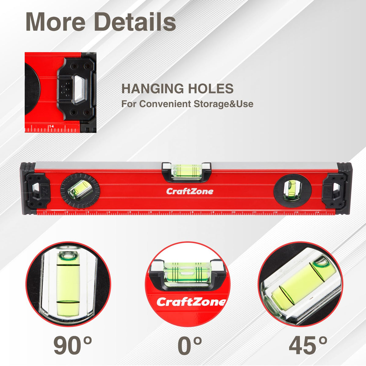 CRAFTZONE 3PC Magnetic Spirit Level Set 12",24",40" Torpedo Level